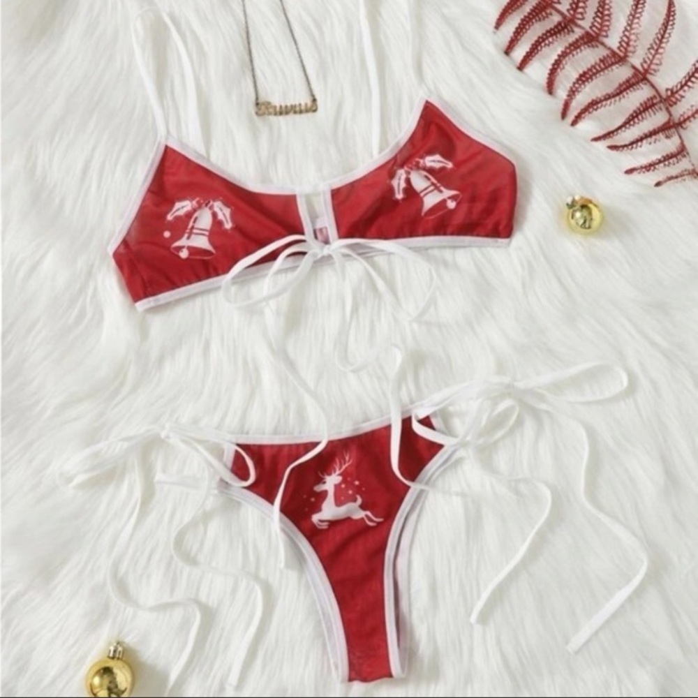 🟡 CLEARANCE - Festive Holiday Lingerie Set